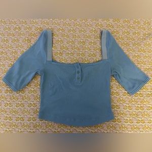 Blue UO square neck crop top